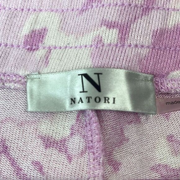 Natori Pink Floral Elastic Drawstring Cropped Pajama Lounge Pants Large Casual - Picture 3 of 9